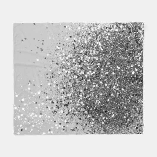 Zacht Zilver Glitter #1 Fleece Deken (Voorkant (Horizontaal))
