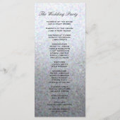 Zacht Zilveren Pastel Trouwprogramma Programmakaart (Achterkant)