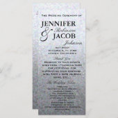 Zacht Zilveren Pastel Trouwprogramma Programmakaart (Voorkant / Achterkant)