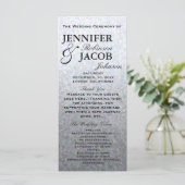 Zacht Zilveren Pastel Trouwprogramma Programmakaart (Staand voorkant)