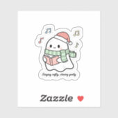 Zacht Zingen, Zachte Glans Sticker | Cute Geest (Vel)
