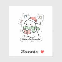 Zacht Zingen, Zachte Glans Sticker | Cute Geest