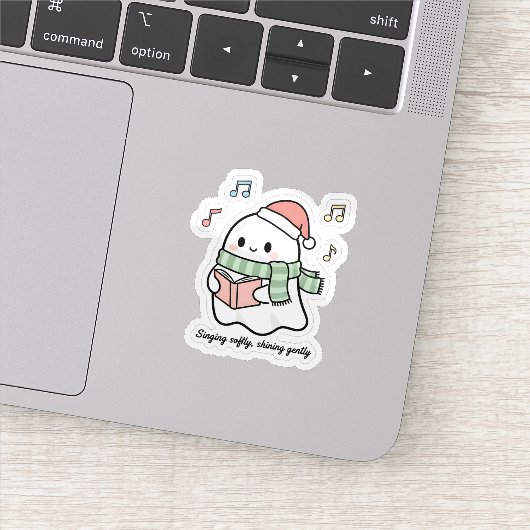 Zacht Zingen, Zachte Glans Sticker | Cute Geest (Detail)
