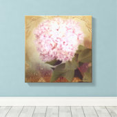 Zacht Zomer 2  Roze Hydrangea Blossom Canvas Afdruk (Insitu (Houten vloer))