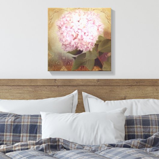 Zacht Zomer 2  Roze Hydrangea Blossom Canvas Afdruk (Insitu (Slaapkamer))