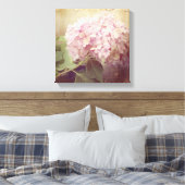 Zacht Zomer 2 Zangvogels Roze Hydrangeas Canvas Afdruk (Insitu (Slaapkamer))