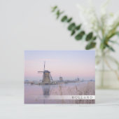Zacht zonlicht in de winter boven windmolens briefkaart (Staand voorkant)