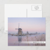 Zacht zonlicht in de winter boven windmolens briefkaart (Voorkant / Achterkant)