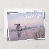Zacht zonlicht in de winter boven windmolens briefkaart (Voorkant / Achterkant)