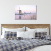 Zacht zonlicht in de winter boven windmolens canvas afdruk (Insitu (Slaapkamer))
