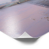 Zacht zonlicht in de winter boven windmolens foto afdruk (Hoek)