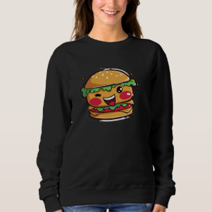 Zacht Zwart Hoodie Vest Met Grappige Snelle Voedse Trui