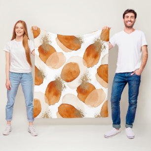 Zachta aardse abstract (2) fleece deken