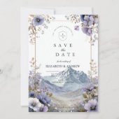 Zachta Bergbruiloft met Wilde Bloemen Save The Date (Voorkant)