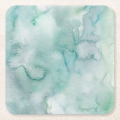 Zachta blauwe aquarel onderzetterset kartonnen onderzetters (Voorkant)