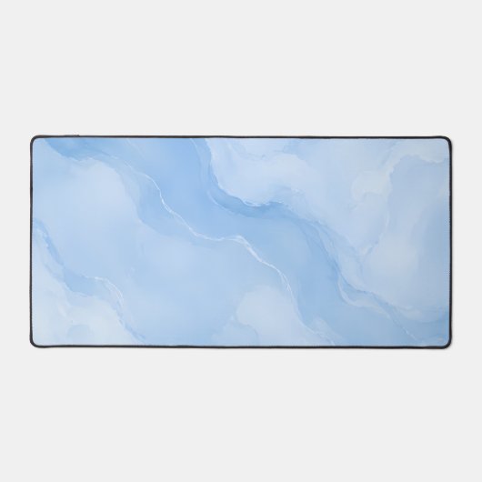 Zachta Blauwe Marmeren Abstract Patroon Bureaumat (Voorkant)