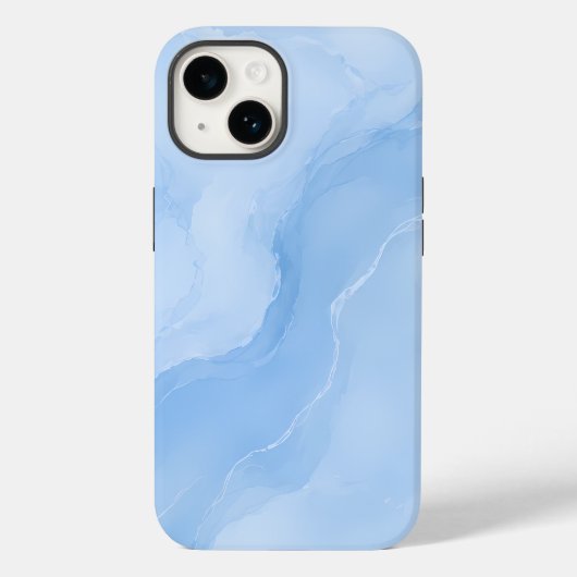 Zachta Blauwe Marmeren Abstract Patroon Case-Mate iPhone Case (Achterkant)