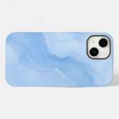 Zachta Blauwe Marmeren Abstract Patroon Case-Mate iPhone Case (Achterkant (horizontaal))