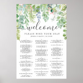 Zachta groene huwelijks zitplaatskaart bord poster