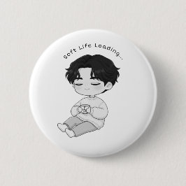 Zachta Leven Ladende Woonzame Chibi Jongen Thee Ronde Button 5,7 Cm