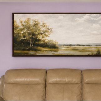 Zachta Neutrale Moeras Landschap Vintage-Geïnspire Canvas Afdruk