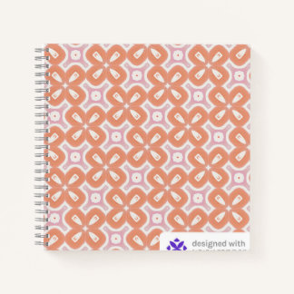Zachta Oranje & Roze Bloemige Geometrische Notitie Notitieboek