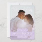 Zachta Paarse Foto Save The Date Aankondiging (Voorkant)