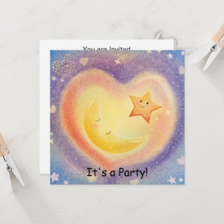 Zachta Pastel Maan Ster Dromerig Lucht Ontwerp Kaart
