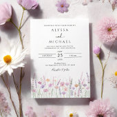 Zachta Pastel Wilde Bloemen Bruiloft Kaart