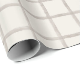Zachta Taupe Aquarel Vensterruitruitpatroon Cadeaupapier