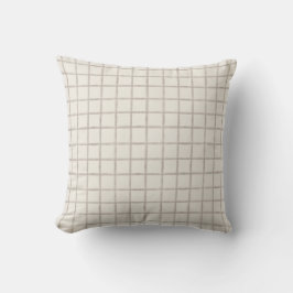 Zachta Taupe Aquarel Vensterruitruitpatroon Kussen