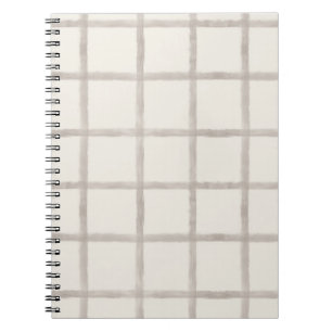 Zachta Taupe Waterverf Vensterruitruitpatroon Notitieboek
