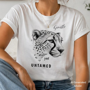 Zachta Toch Ongetemde Jachtluipaard Minimalistisch T-shirt