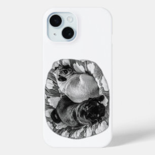 Zachtaaf horloge, Twee Pugs iPhone 15 Case