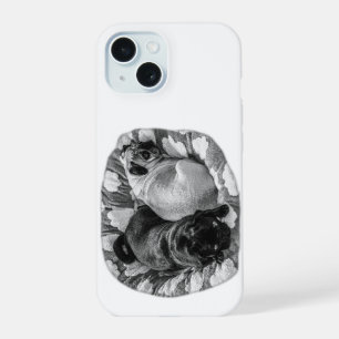 Zachtaaf horloge, Twee Pugs iPhone 15 Case