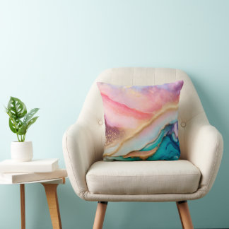 Zachtaag Pastel Agat Geode Nep Goud Folie Textuur Kussen