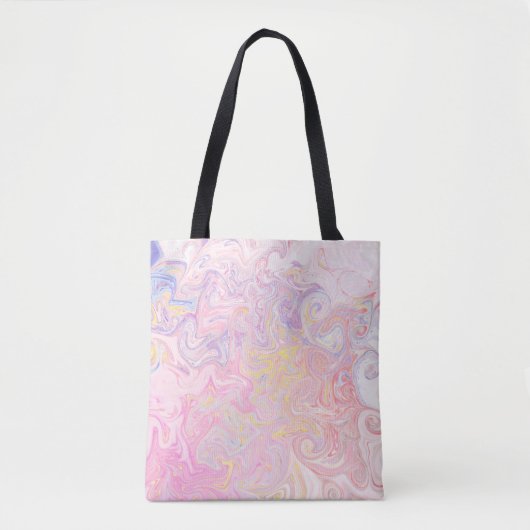 Zachtaag Pastel Dromerige Marmer Wervel Abstracte Tote Bag (Voorkant)