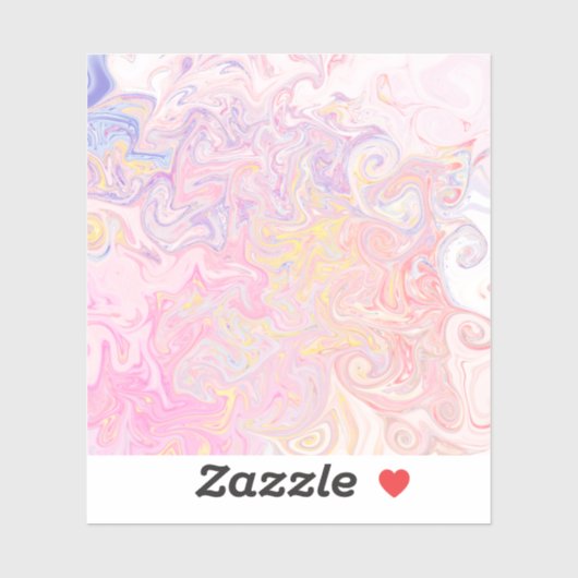 Zachtaag Pastel Dromerige Marmer Wervelende Abstra Sticker (Vel)