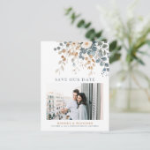 Zachtaardige gedempte aardetoneel bloemenfoto save briefkaart (Staand voorkant)