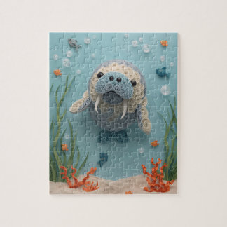 Zachtaardige Lamantijn Papier Kunst Lagune Legpuzzel