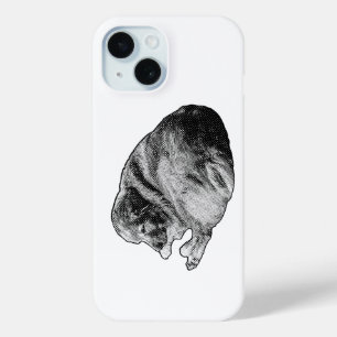Zachtaardige Manga Stip Hond Biedt Kalm Kerstverde iPhone 15 Case