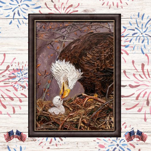 Zachtaardige Patriottische Adelaar en Jong Kunst Poster