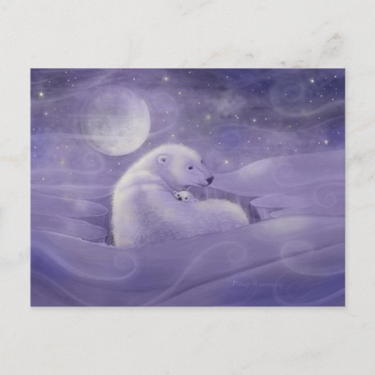Zachtaardige Winter IJsbeer Wenskaart Briefkaart (Voorkant)