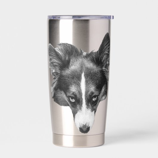 zachtaargenzicht corgi kalm geïsoleerde drinkbeker (Links)