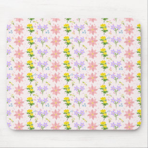 Zachtaflorale Pastelkleurige Botanische Muismat