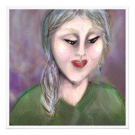 Zachtafte Kennis Moderne Vrouwelijke Portret Wand  Foto Afdruk