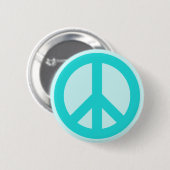 Zachtaqua vredessymbool ronde button 5,7 cm (Voorkant /achterkant)