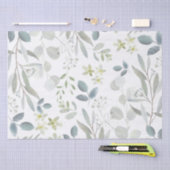 Zachtaquarel botanische groeneucalyptus tissuepapier (Craft)