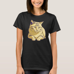 Zachtaue Pauze Kat – Minimaal Stil Rust T-shirt