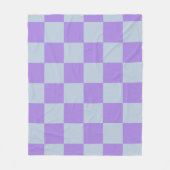 Zachtblauw en lavendel geruit fleece deken (Voorkant)